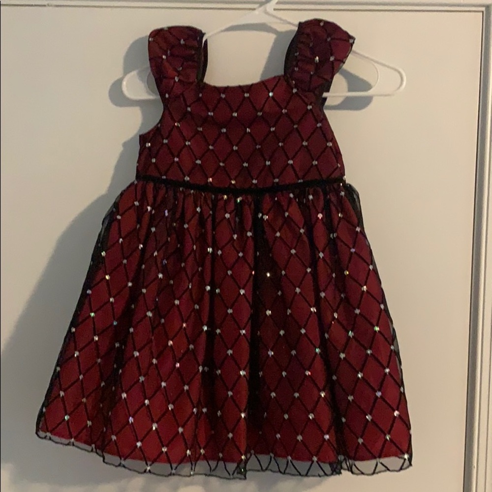 Girls red and black dress